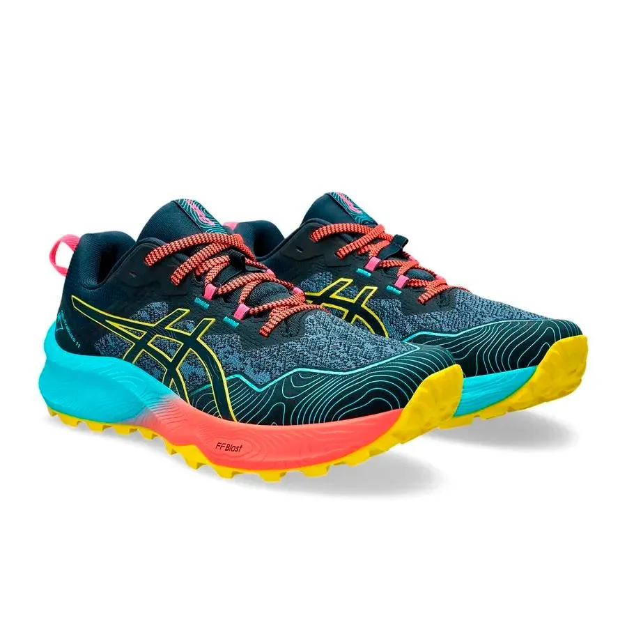 Imagen 1 de 6 de Zapatillas Asics Gel Trabuco 11-MARINO/AMARILLO/CELESTE