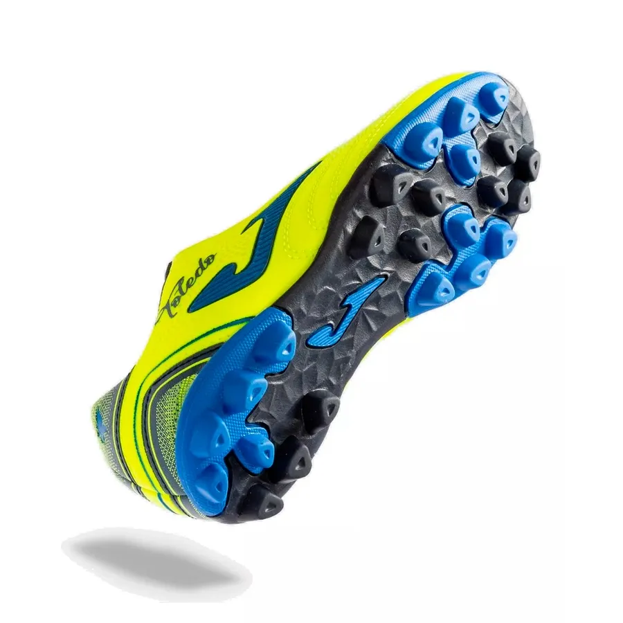 Imagen 4 de 5 de Botines Joma Toledo Campo Jr V4-AMARILLO FLUOR/AZUL/MARINO