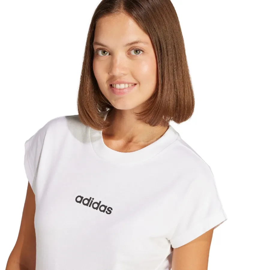Imagen 3 de 5 de Remera adidas Essentials Linear Algodón-BLANCO