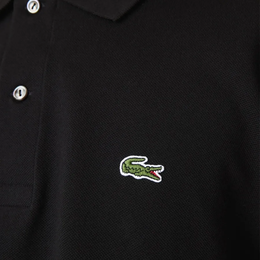 Imagen 4 de 5 de Remera Lacoste Chemise Col Bord-NEGRO
