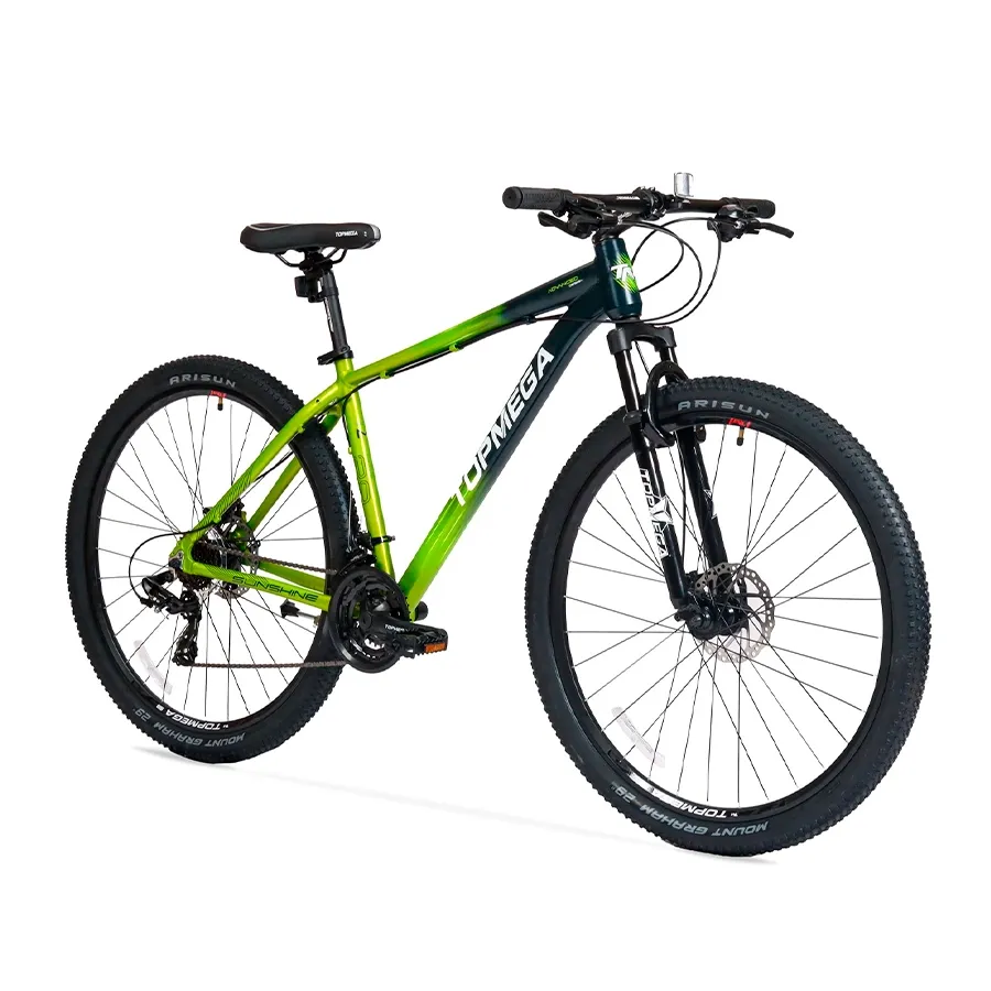 Imagen 1 de 9 de Bicicleta TopMega Fija  Mountain Bike Sunshine Aluminio R29 21vel-VERDE/LIMA