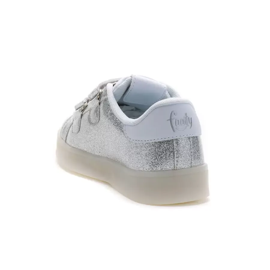 Imagen 2 de 5 de Zapatillas Footy Con Luces Mini Twinkle-BLANCO/PLATA
