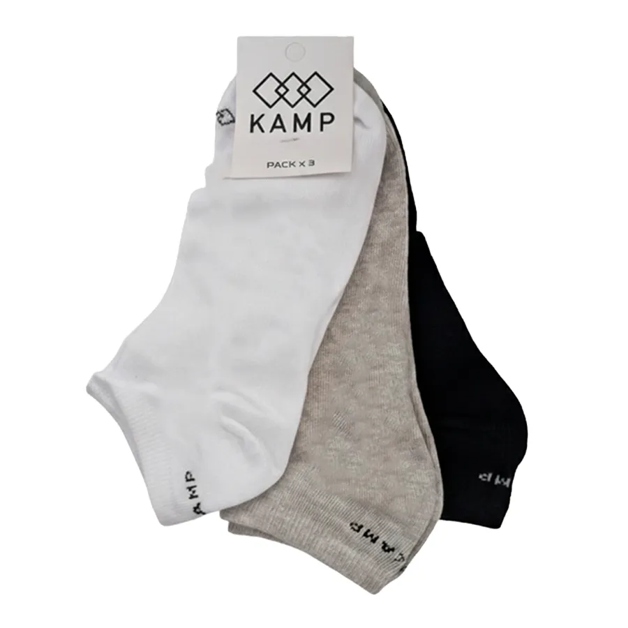 Imagen 6 de 7 de Medias Kamp Crew Tripack-BLANCO/GRIS/NEGRO