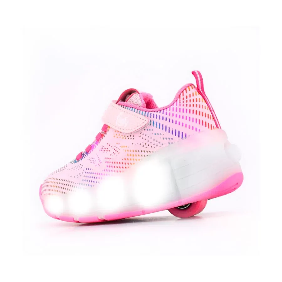 Imagen 0 de 4 de Zapatillas Footy C/Rueda Mesh Luz Led-ROSA