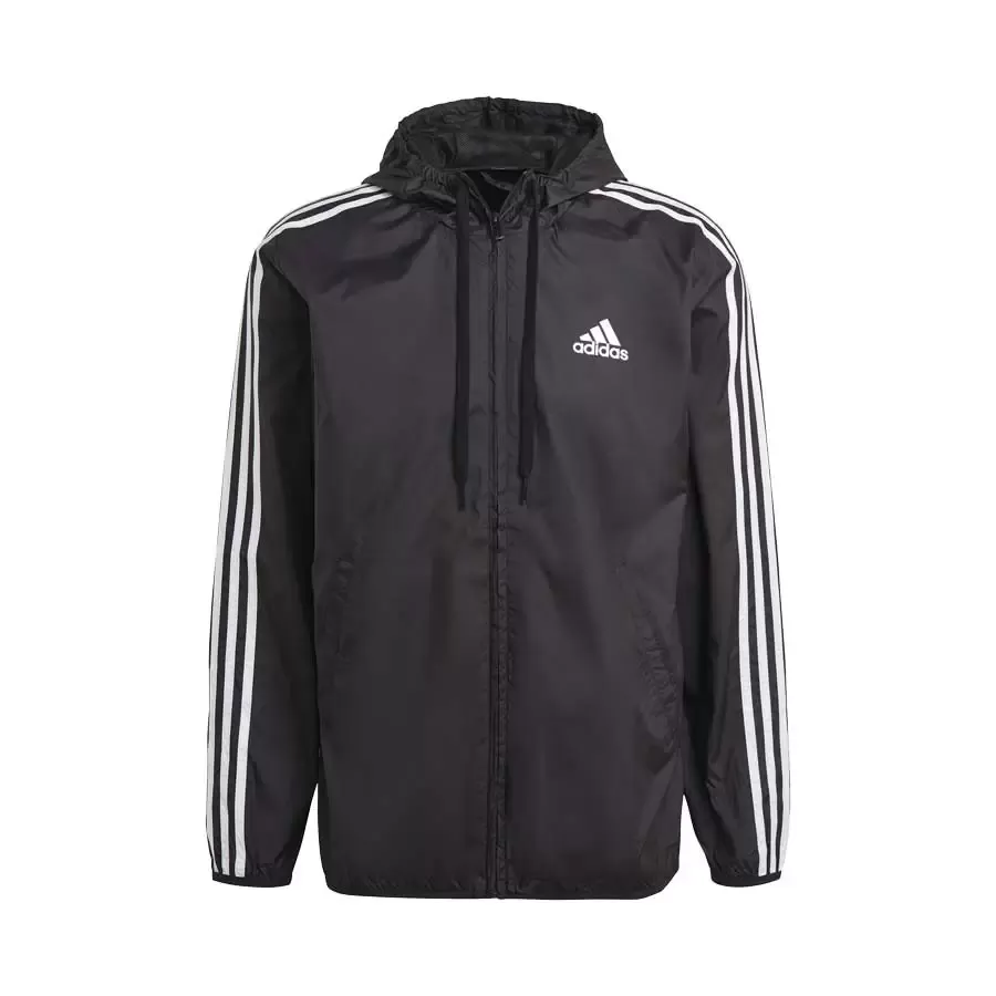 Imagen 0 de 3 de Campera adidas Rompevientos Primegreen Essentials 3 Stripes-NEGRO/BLANCO