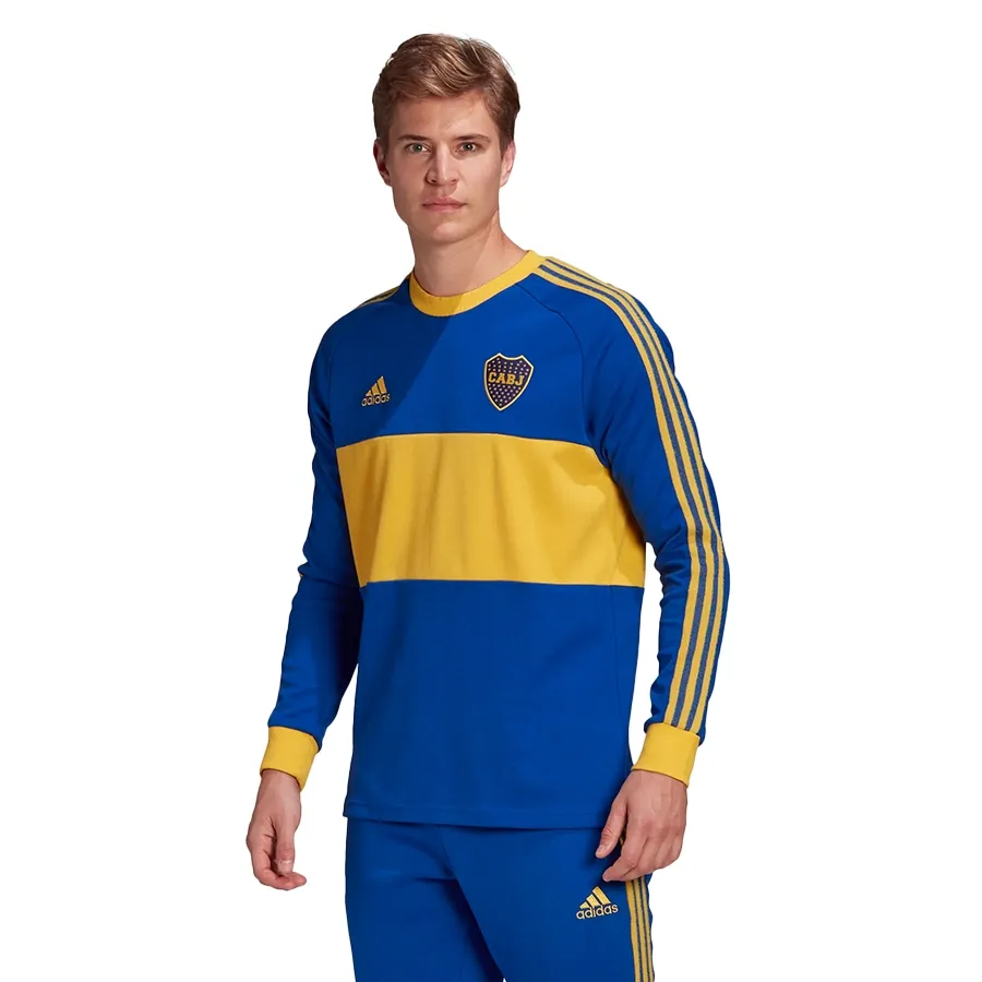 Imagen 1 de 5 de Remera adidas Icons Boca Juniors Manga Larga-AZUL/AMARILLO