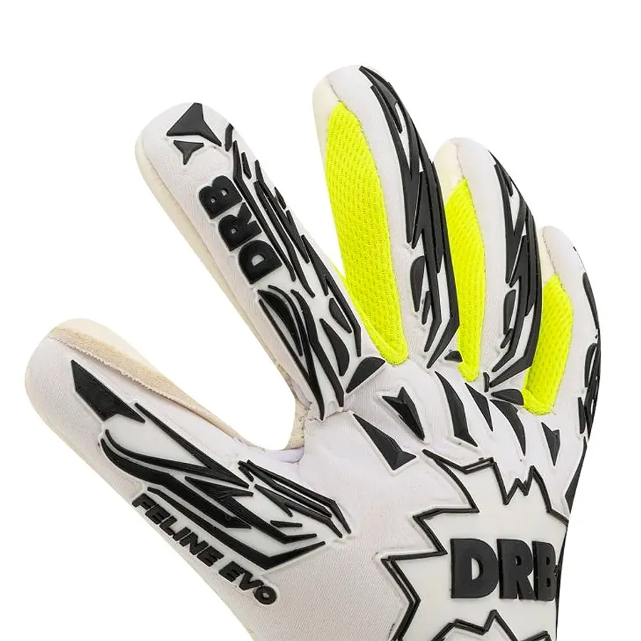 Imagen 3 de 5 de Guantes DRB Arquero Feline Evo Sr-BLANCO/NEGRO/LIMA