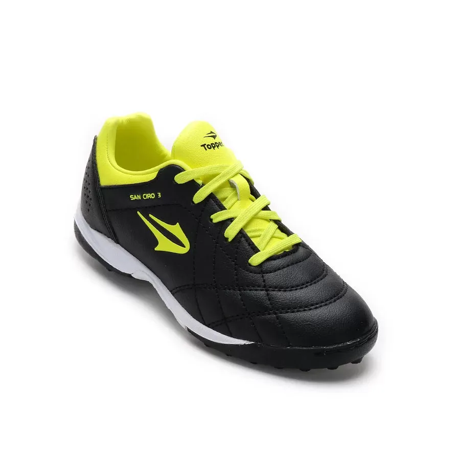 Imagen 0 de 4 de Botines Topper San Ciro Iii Society Kids-NEGRO/AMARILLO FLUOR