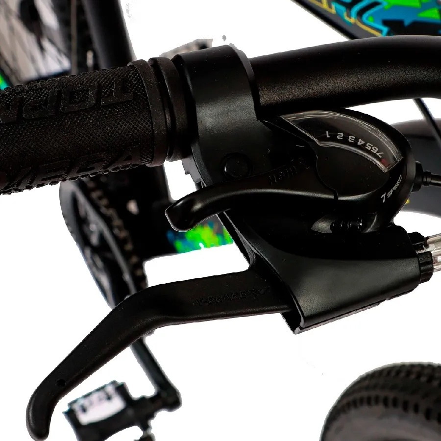 Imagen 7 de 8 de TopMega Mountain Bike Regal Aluminio R29 21vel-NEGRO/VERDE/CELESTE/AMARILLO