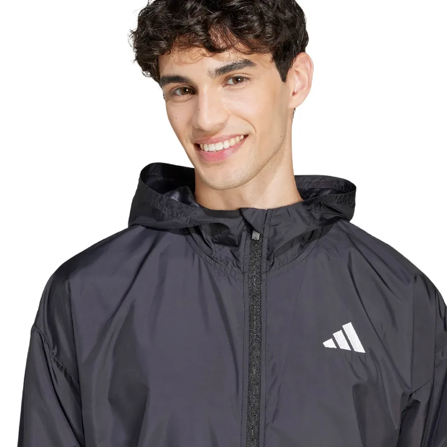Imagen 4 de 5 de Campera adidas Rompevientos Essentials Big Logo-NEGRO/BLANCO