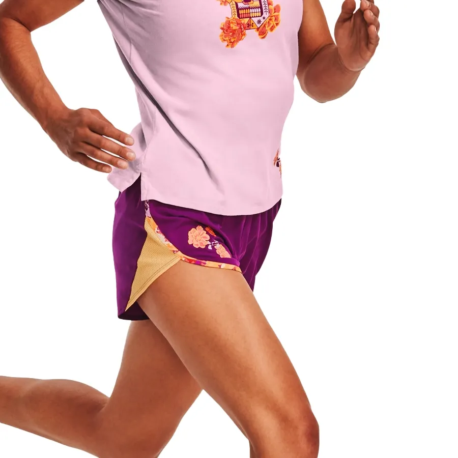 Imagen 4 de 10 de Shorts Under Armour Fly By Elite-VIOLETA/NARANJA