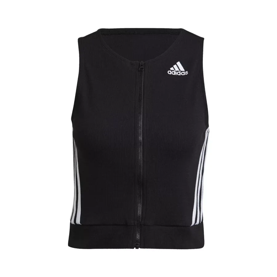 Imagen 5 de 6 de Musculosa adidas Sportswear Ajustada Acanalada-NEGRO/BLANCO