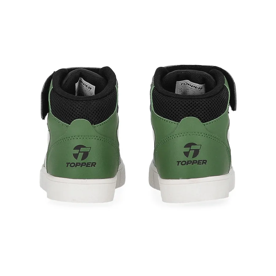 Imagen 4 de 5 de Zapatillas Topper Costa Ii Mid Kids-BLANCO/VERDE/NEGRO