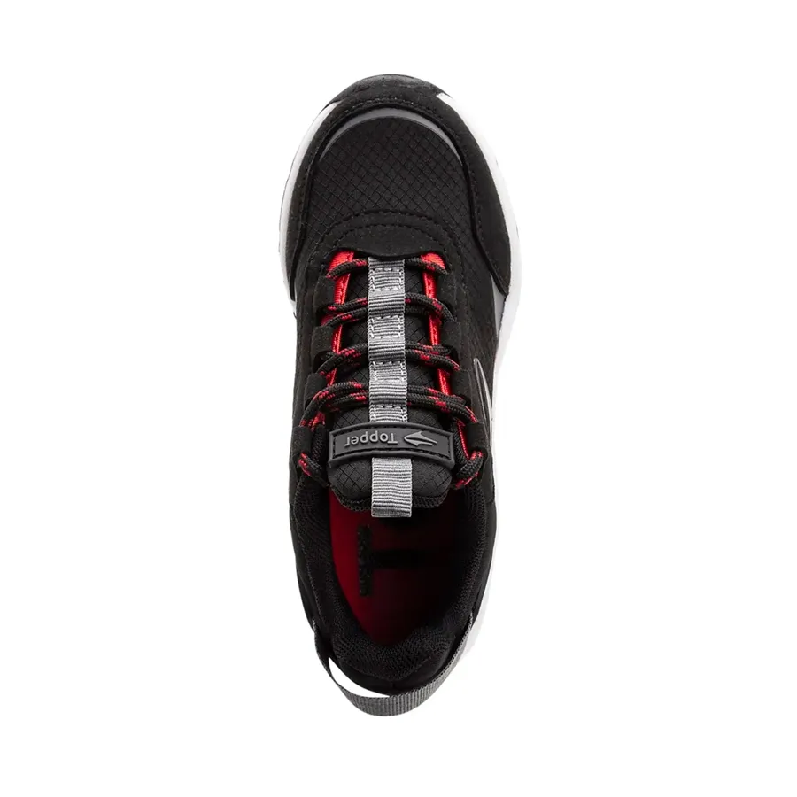 Imagen 3 de 5 de Zapatillas Topper Rug Kids-NEGRO/GRIS/ROJO