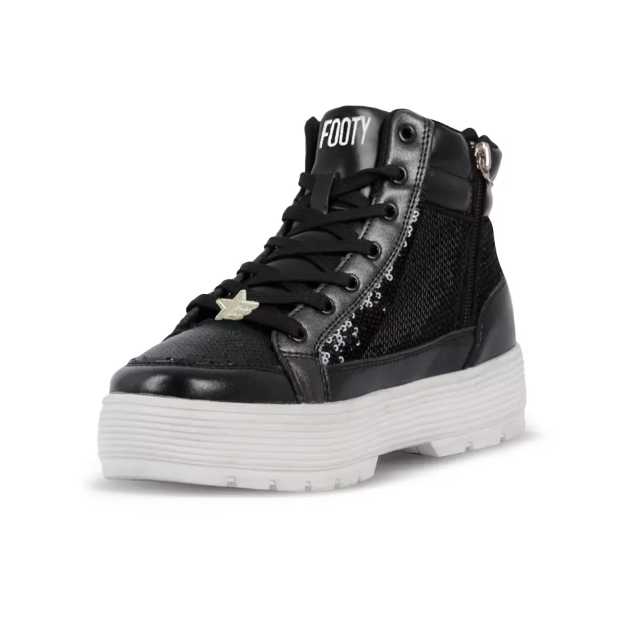 Imagen 1 de 3 de Zapatillas Footy Borcego Lentejuela-NEGRO/BLANCO