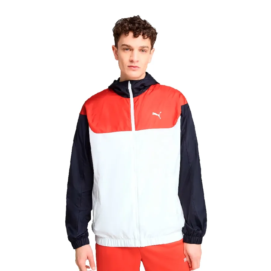 Imagen 0 de 6 de Campera Puma Essentials Relaxed Windbreaker-BLANCO/AZUL MARINO/ROJO