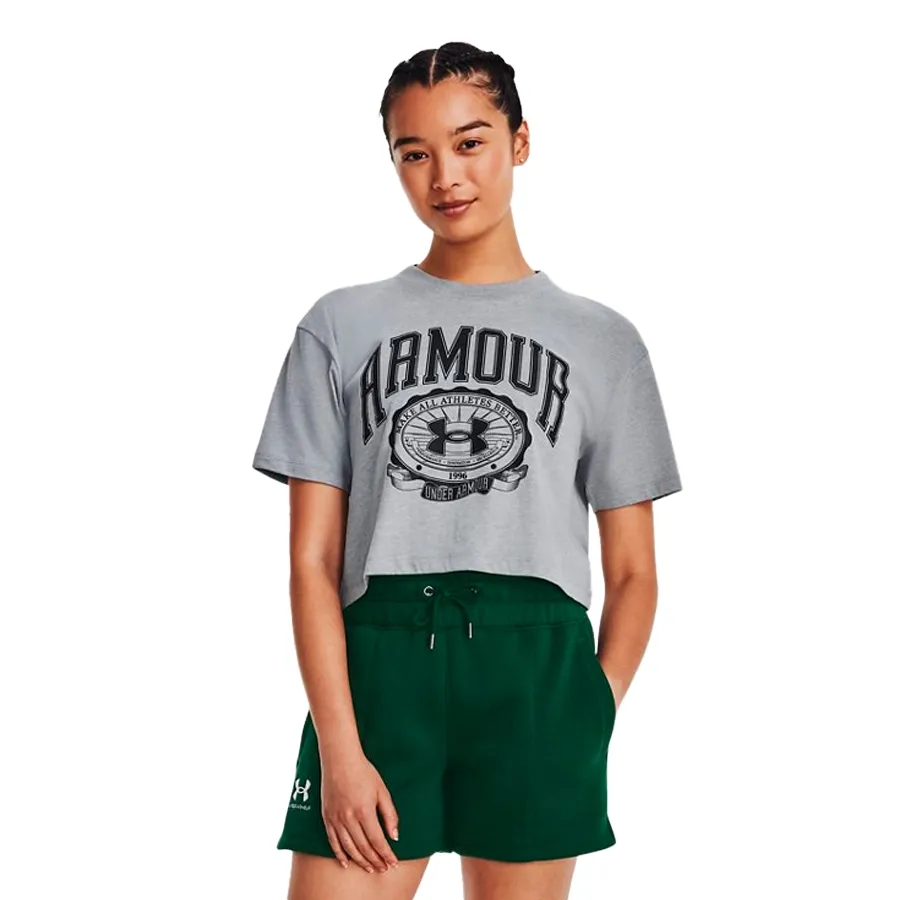 Imagen 0 de 5 de Remera Under Armour Collegiate Crest Cp-GRIS/NEGRO