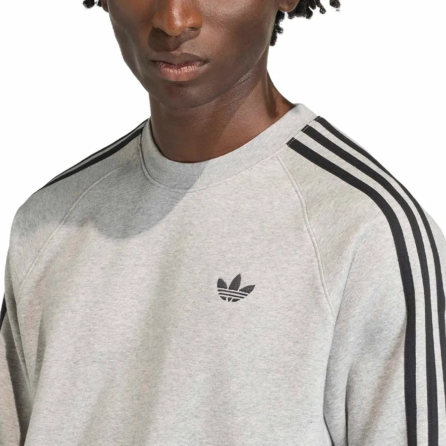 Imagen 3 de 5 de Buzo adidas originals 3 Tiras de Cuello Redondo-GRIS