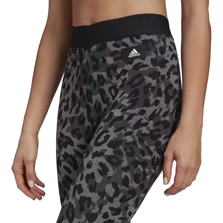 Imagen 3 de 6 de Calza adidas Sportswear Estampado De Leopardo-GRAFITO/NEGRO