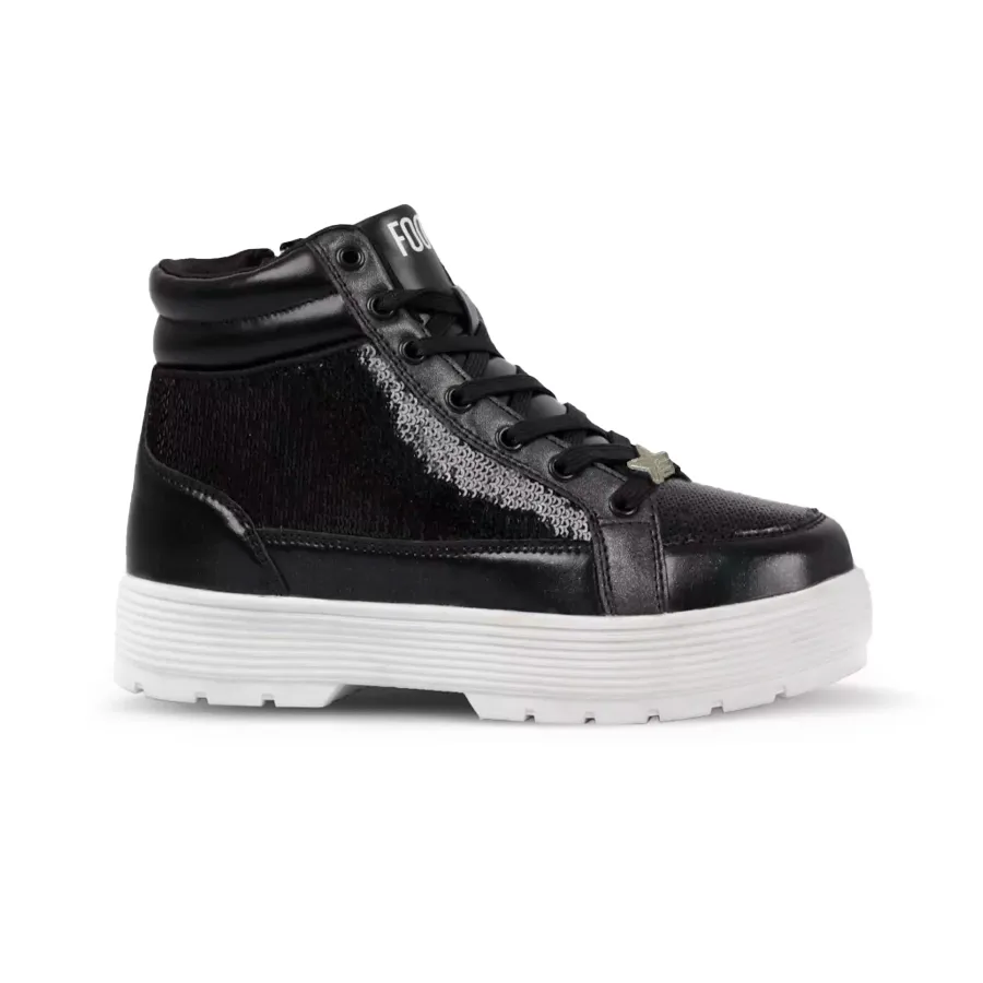 Imagen 0 de 3 de Zapatillas Footy Borcego Lentejuela-NEGRO/BLANCO