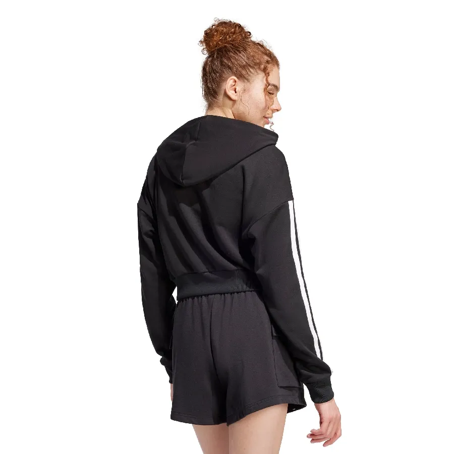 Imagen 2 de 5 de Buzo adidas Essentials French Terry Crop 3 Stripes-NEGRO