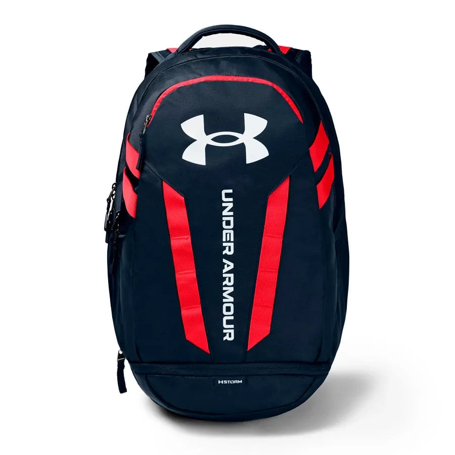 Imagen 0 de 6 de Mochila Under Armour Hustle 5.0-MARINO/ROJO/BLANCO