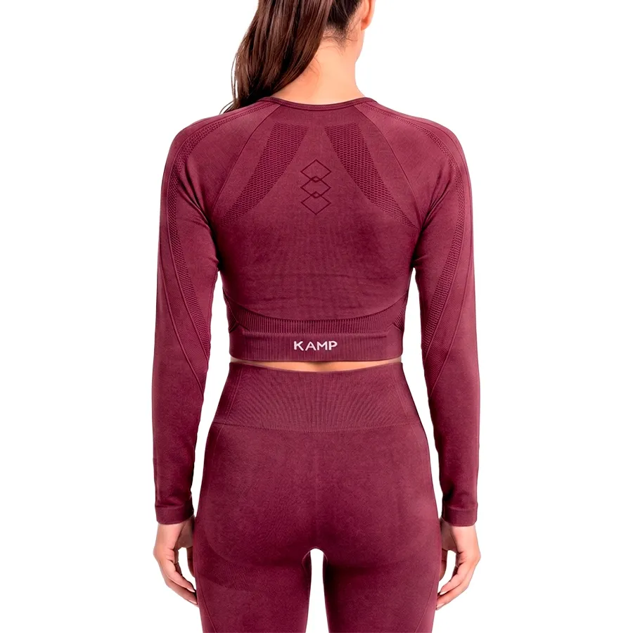 Imagen 1 de 2 de Top Kamp Kalma Crop Manga Larga Seamless-BORDO