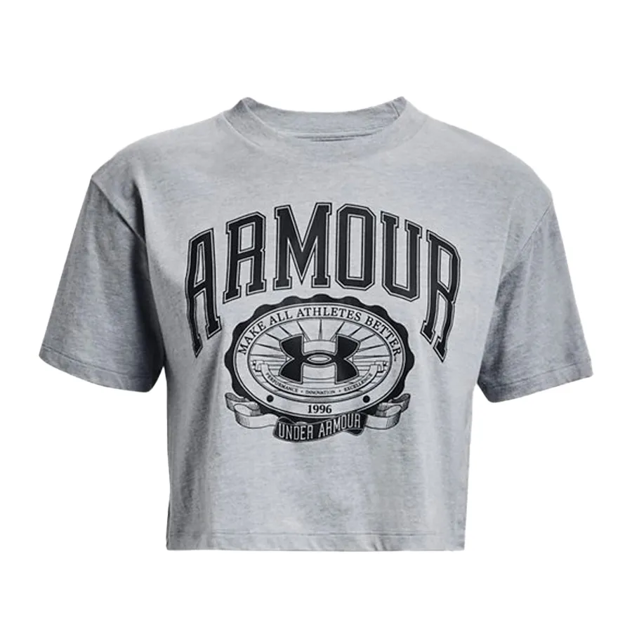 Imagen 2 de 5 de Remera Under Armour Collegiate Crest Cp-GRIS/NEGRO