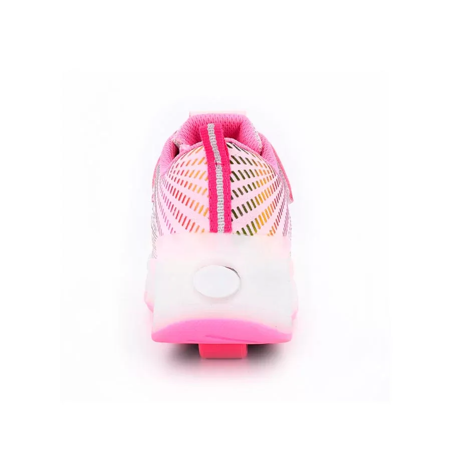 Imagen 1 de 4 de Zapatillas Footy C/Rueda Mesh Luz Led-ROSA