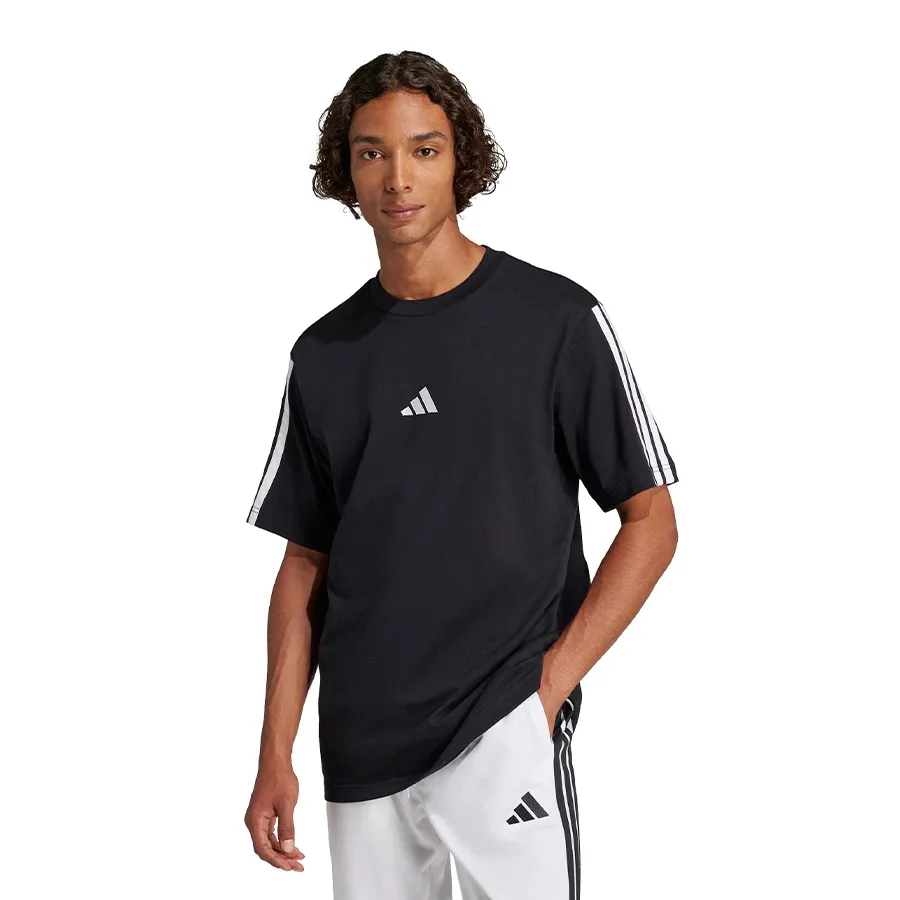 Imagen 0 de 5 de Remera adidas Essentials 3 Stripes-NEGRO