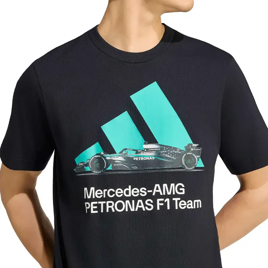 Imagen 3 de 5 de Remera adidas Graphic Mercedes Amg-NEGRO/TURQUESA