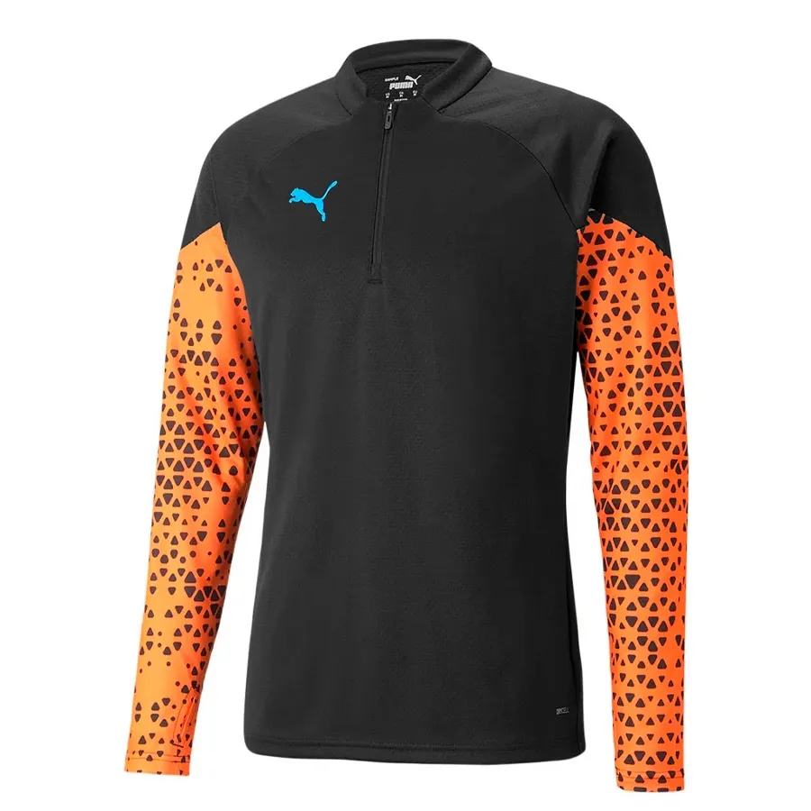 Imagen 0 de 4 de Remera Puma IndividualCup 1/4 Zip-NEGRO/NARANJA/AZUL