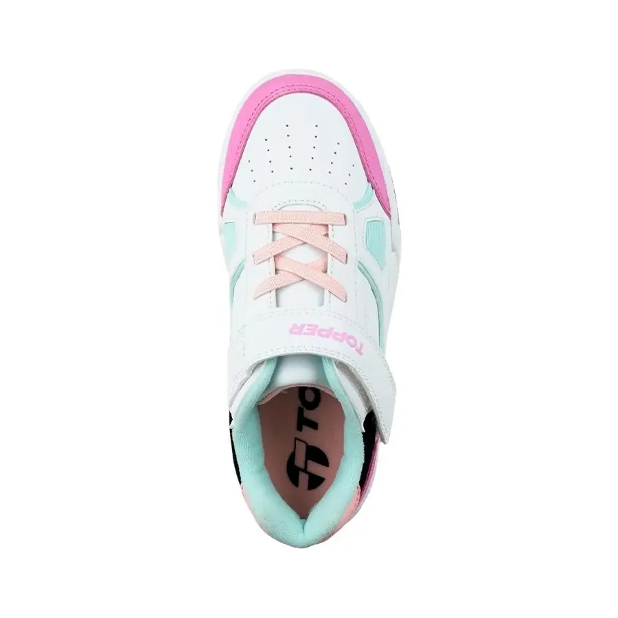 Imagen 3 de 5 de Zapatillas Topper Quarter Kids-BLANCO/ROSA/NEGRO