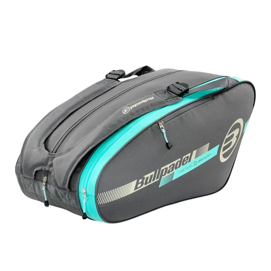 Imagen 1 de 5 de Bolso paletero tour-GRIS/TURQUESA