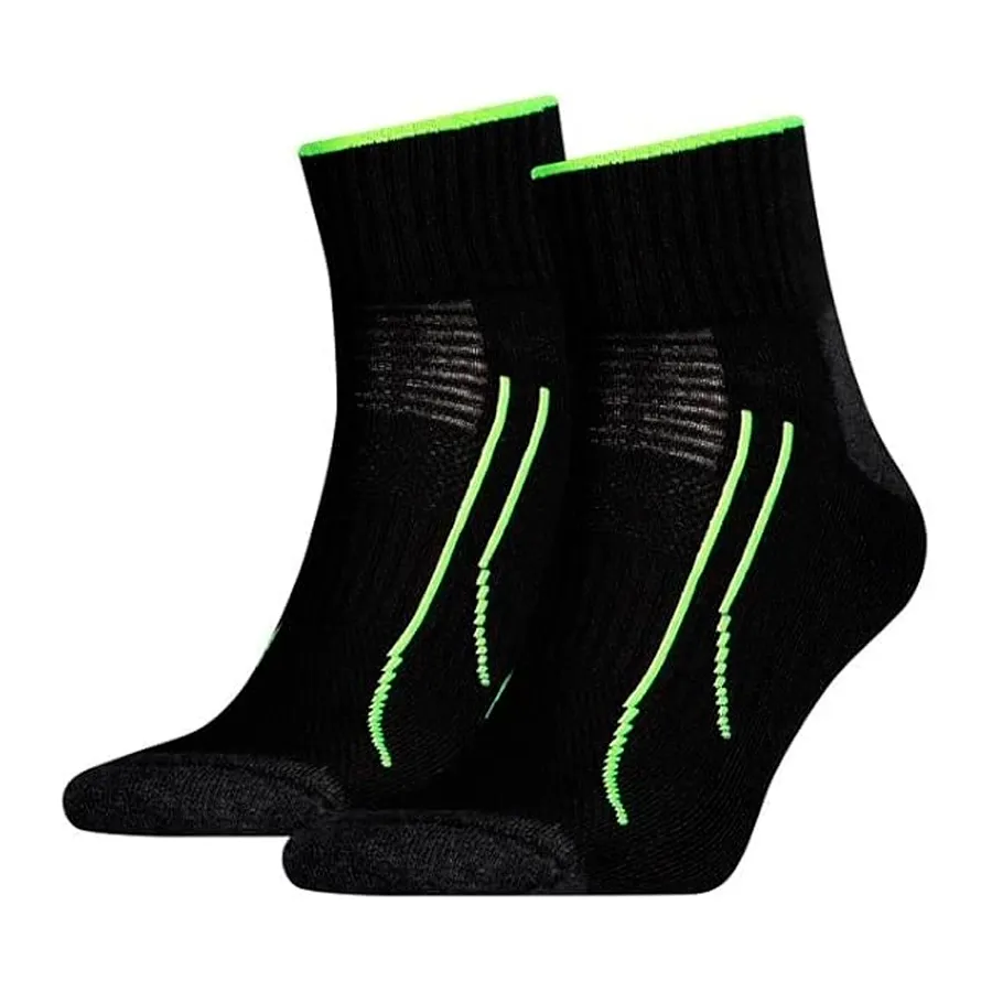 Imagen 0 de 2 de Medias Puma Performance Run Quarter-NEGRO/VERDE FLUOR