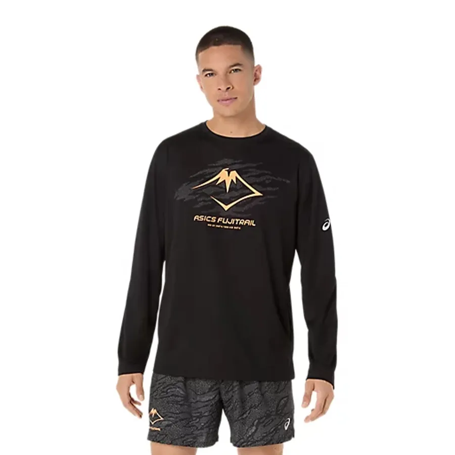 Imagen 0 de 4 de Remera Asics Fujitrail Logo Ls top-NEGRO