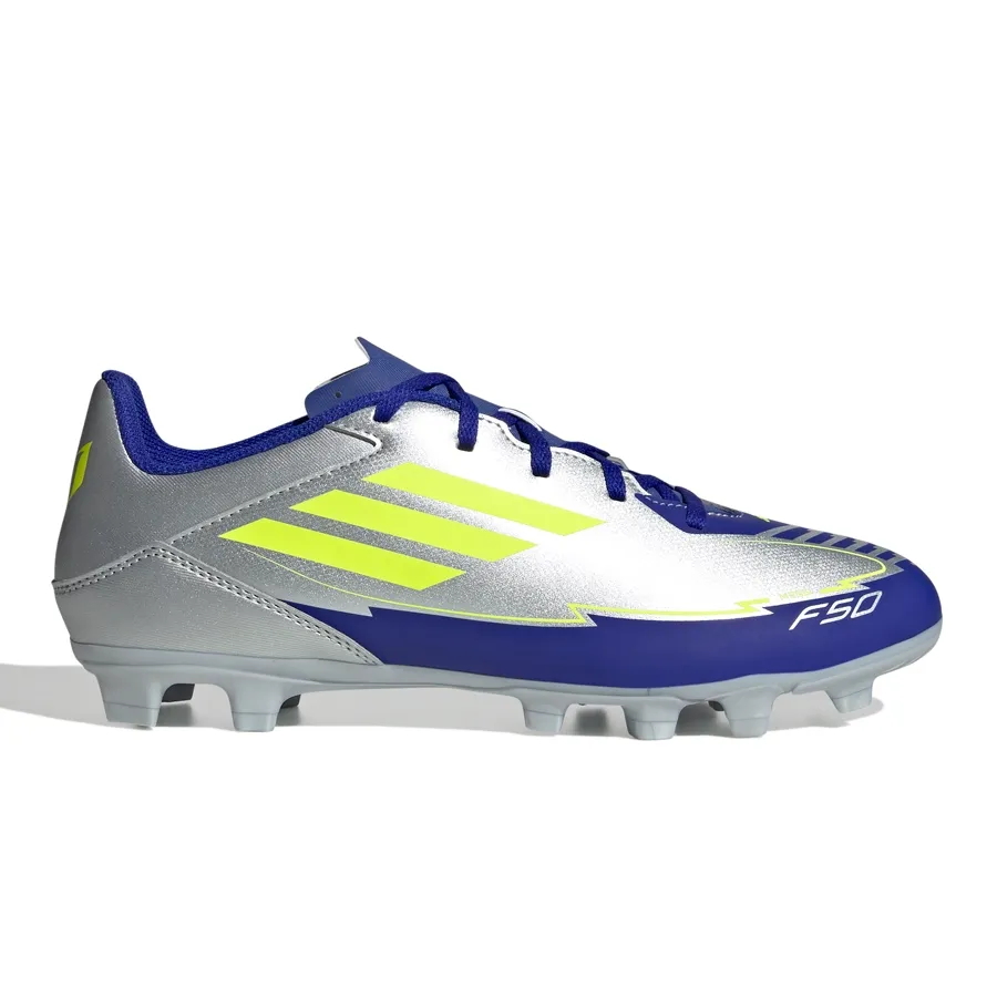 Imagen 0 de 7 de Botines adidas F50 Club Fg/Mg Messi-PLATA/VIOLETA/AMARILLO