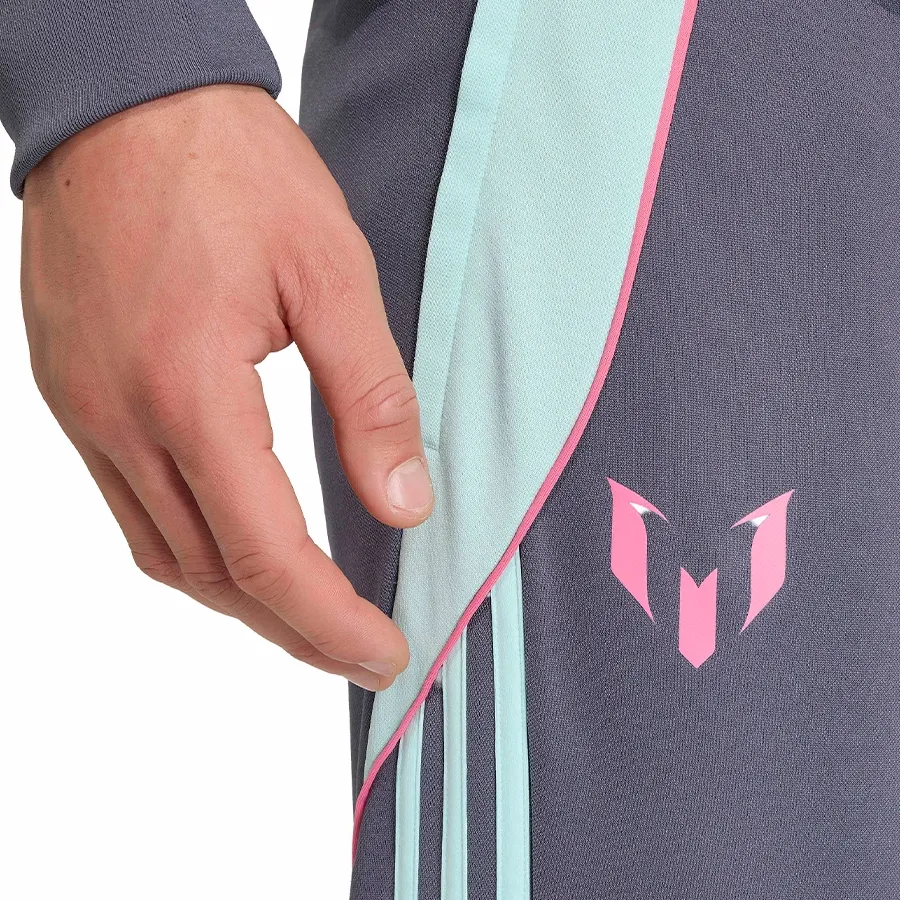 Imagen 3 de 5 de Pantalón adidas Messi-GRIS/CELESTE/ROSA