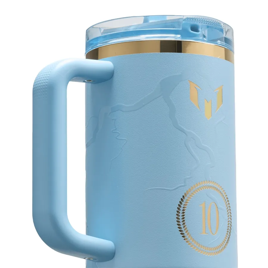 Imagen 3 de 5 de Vaso Quencher ProTour Flip Straw Messi x Stanley 1913 1.18 Lts.-CELESTE/DORADO