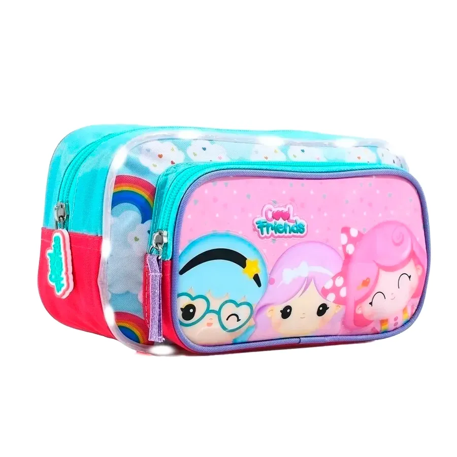 Imagen 1 de 3 de Cartuchera c/luz Cool Frie Footy-TURQUESA/ROSA