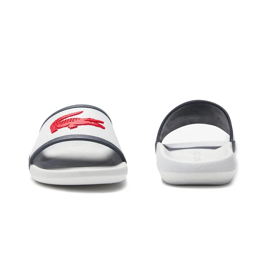 Imagen 3 de 5 de Ojotas Lacoste Croco Slide Tri3 Cma-BLANCO/MARINO/ROJO