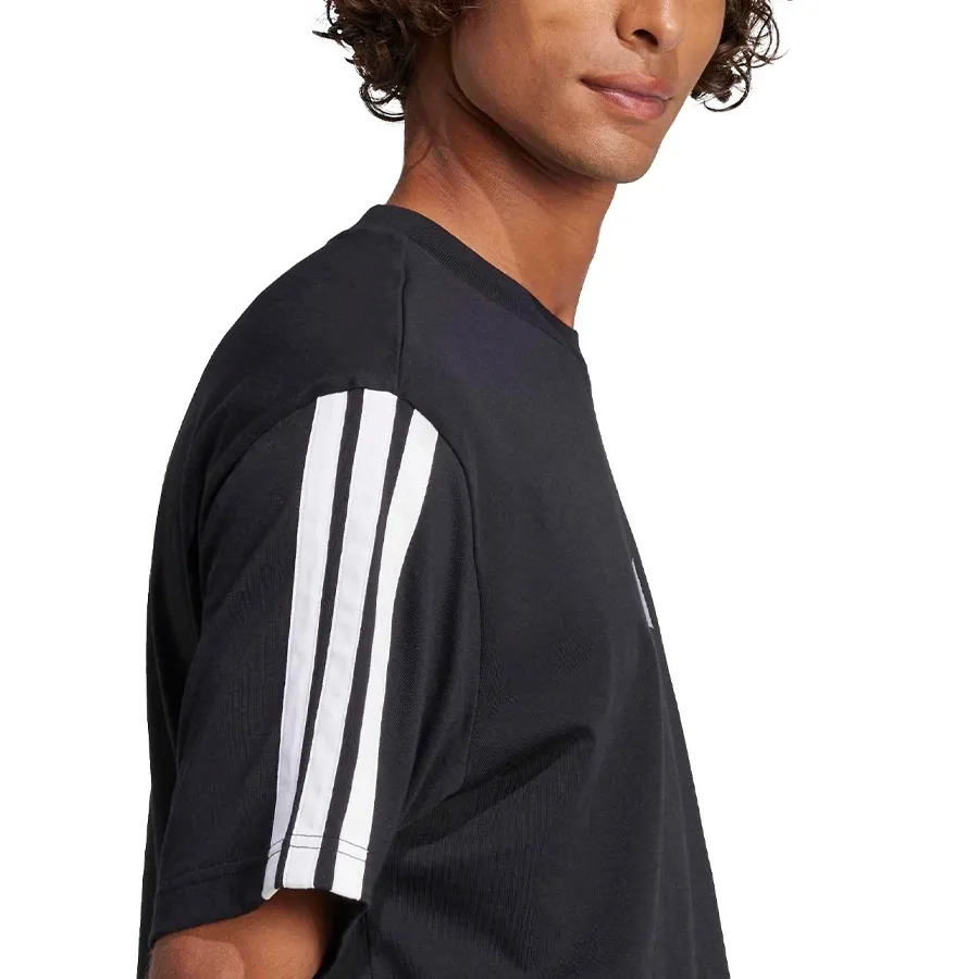 Imagen 4 de 5 de Remera adidas Essentials 3 Stripes-NEGRO