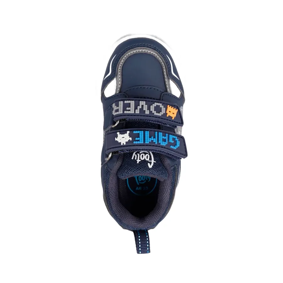 Imagen 3 de 4 de Zapatillas Footy Mini Gamer Fun Con Luz-MARINO/BLANCO/GRIS