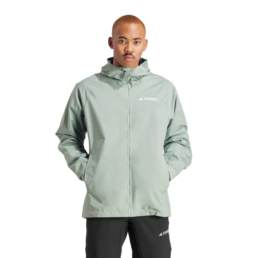 Imagen 2 de 7 de Campera adidas Terrex Multi 2L Rain J-VERDE AGUA