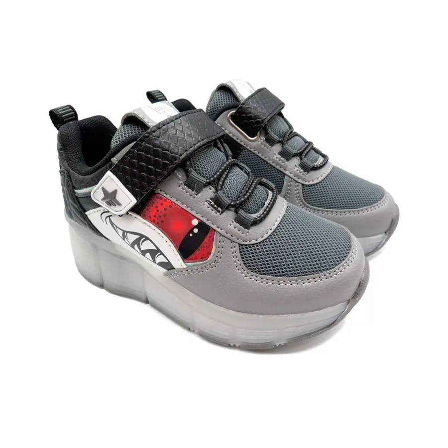 Imagen 4 de 5 de Zapatillas Footy Roller Shark-GRIS/NEGRO