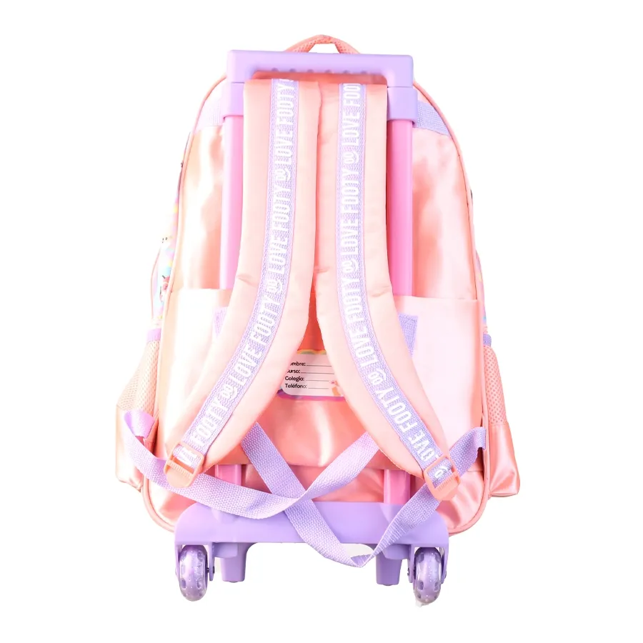 Imagen 2 de 3 de Mochila Carro Footy Mochila carro 18 c/luz Perro-SALMON/LILA