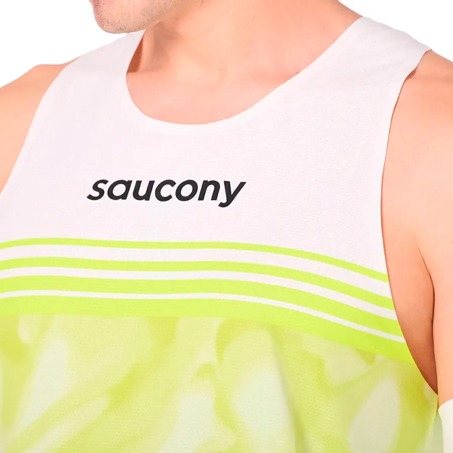 Imagen 2 de 4 de Musculosa Saucony Endorphine II-BLANCO/AMARILLO FLUOR