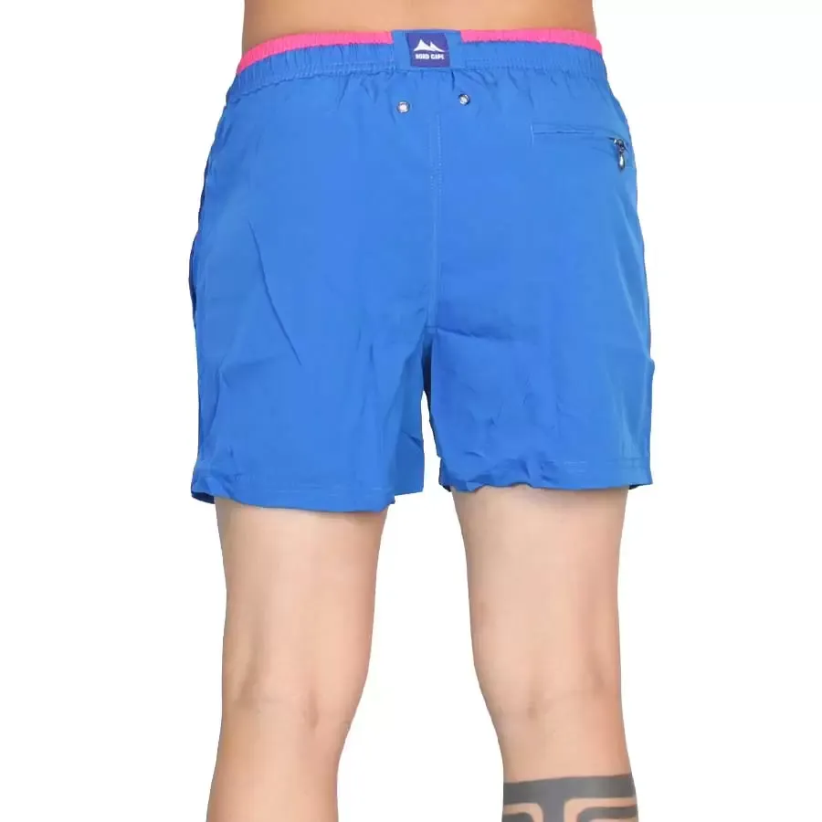 Imagen 2 de 3 de Nord Cape Short De Baño  Liso Moorea-AZUL/FUCSIA