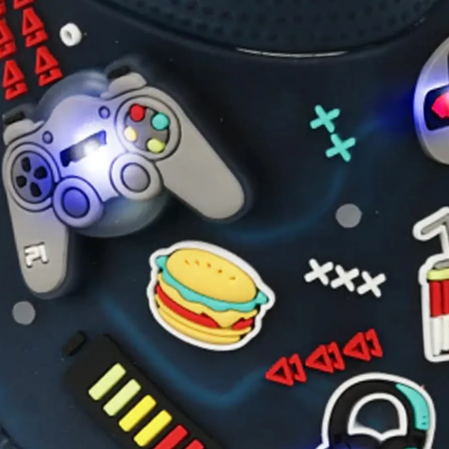 Imagen 3 de 4 de Sandalias Footy Clogs Gamer con luz-MARINO/ROJO