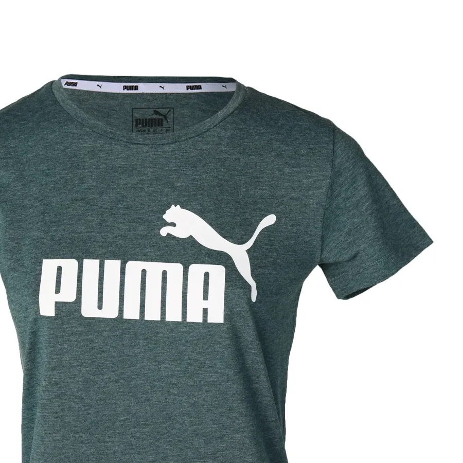 Imagen 3 de 4 de Remera Puma Ess+ Logo Heather-VERDE/BLANCO
